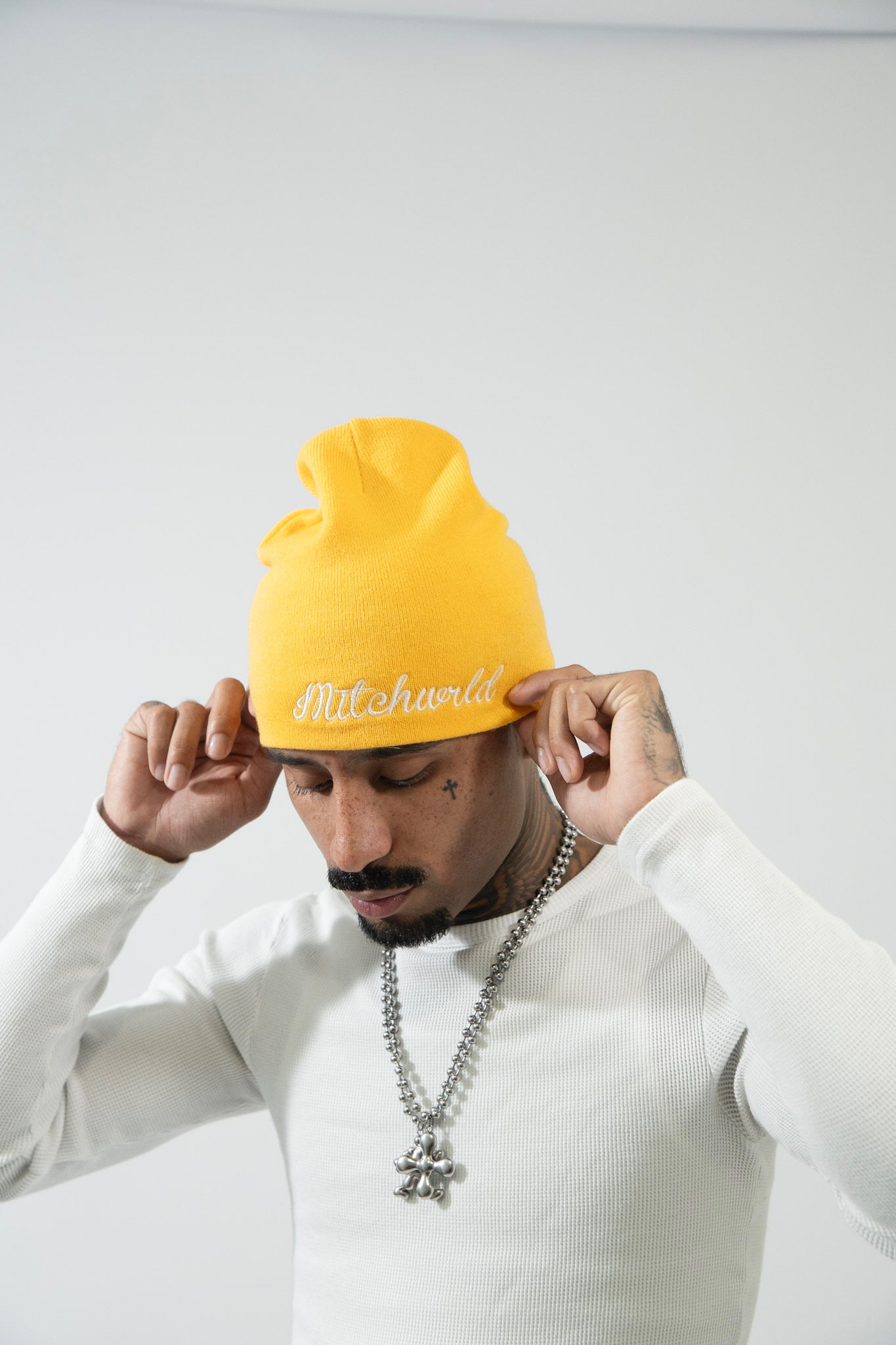 Fitted Cursive Beanie